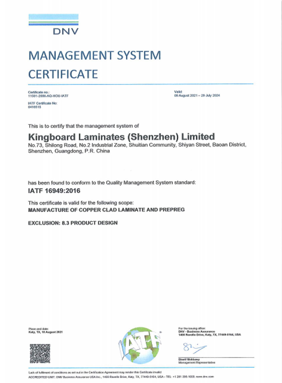 IATF 16949 Certificate